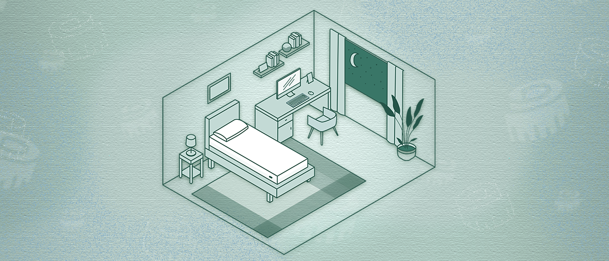 Animated picture of a bedroom equipped with an Endy Mattress
