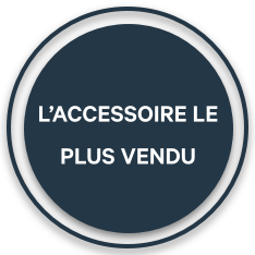 Un badge circulaire indiquant « L'Accessoire le plus vendu »
