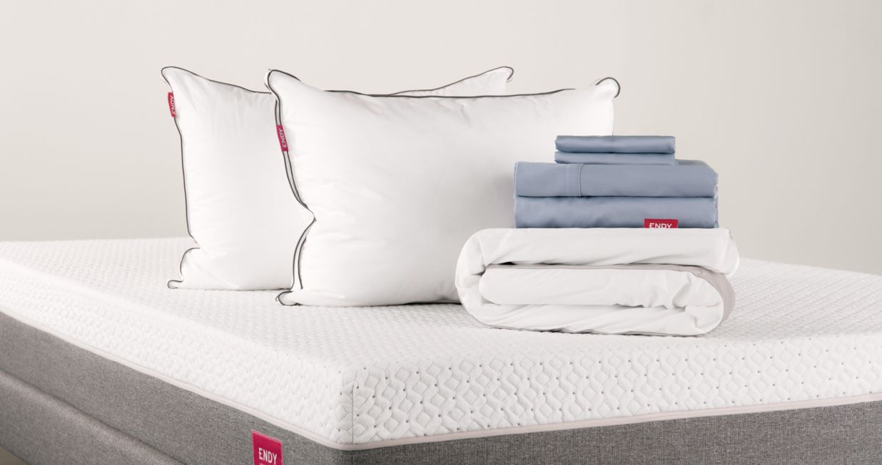 The Endy Mattress with The Endy Deluxe Sleep Set.