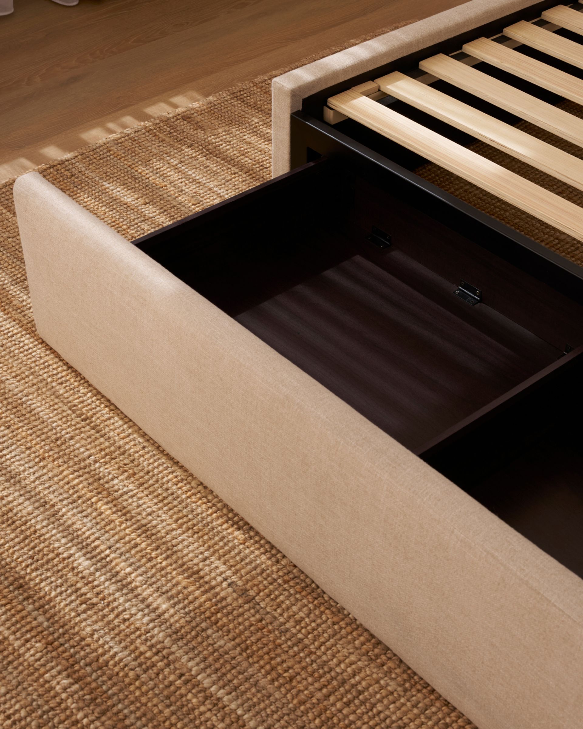 The close up shot of the storage