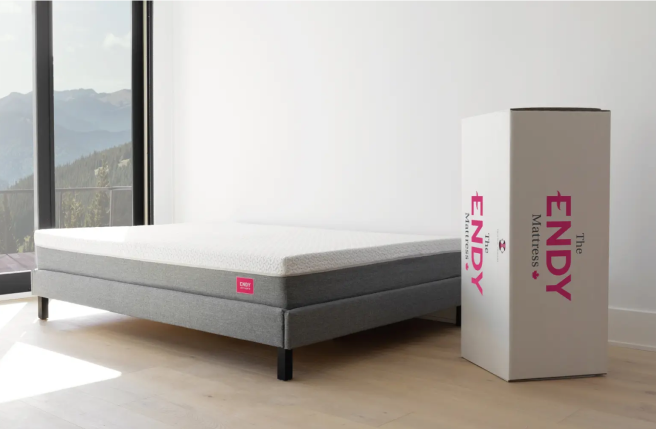 Endy Mattress next to box