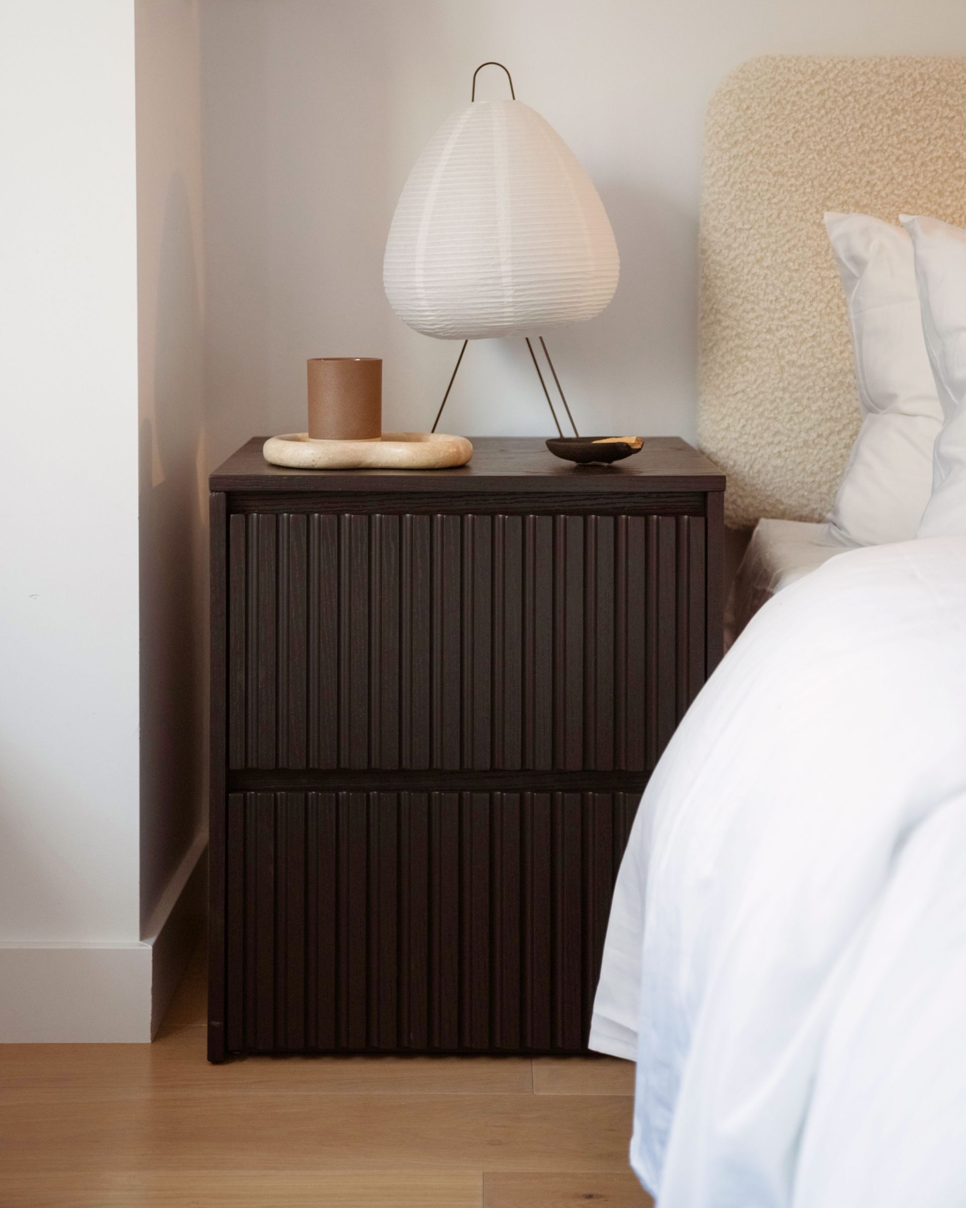 Wooden Nightstand in Black colour way