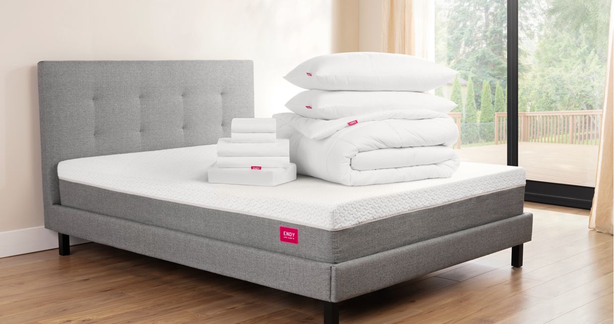 The Endy Mattress with The Endy Essential Sleep Set.