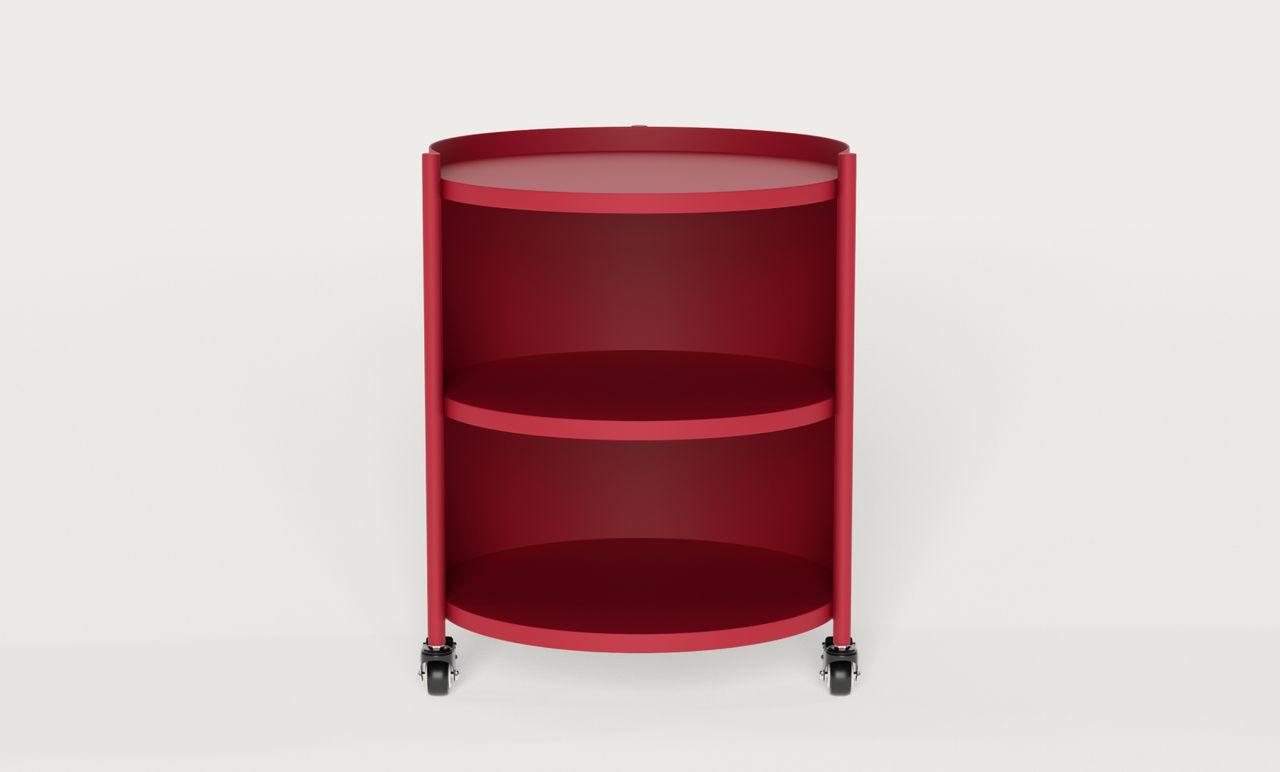 Swivel Nightstand in rubine colour way