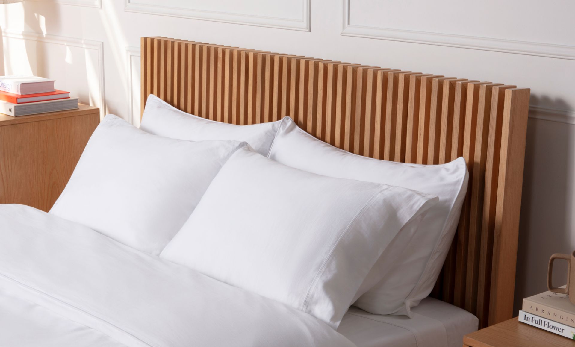 Wooden Bed in Natural colour way