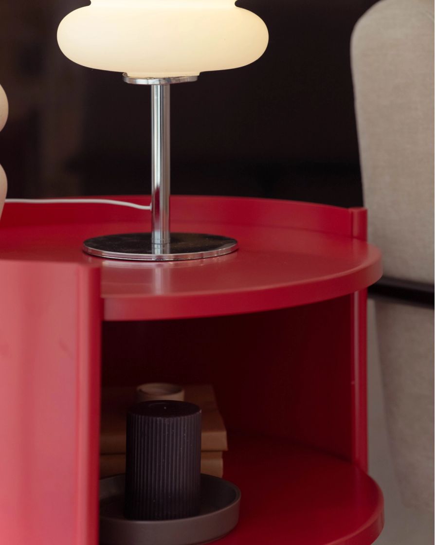 The Endy Kids Swivel Nightstand in rubine colour way