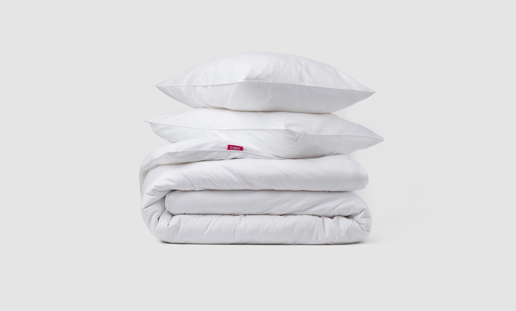 Endy Organic Cotton Duvet Cover (Percale) in Alpine White colourway.