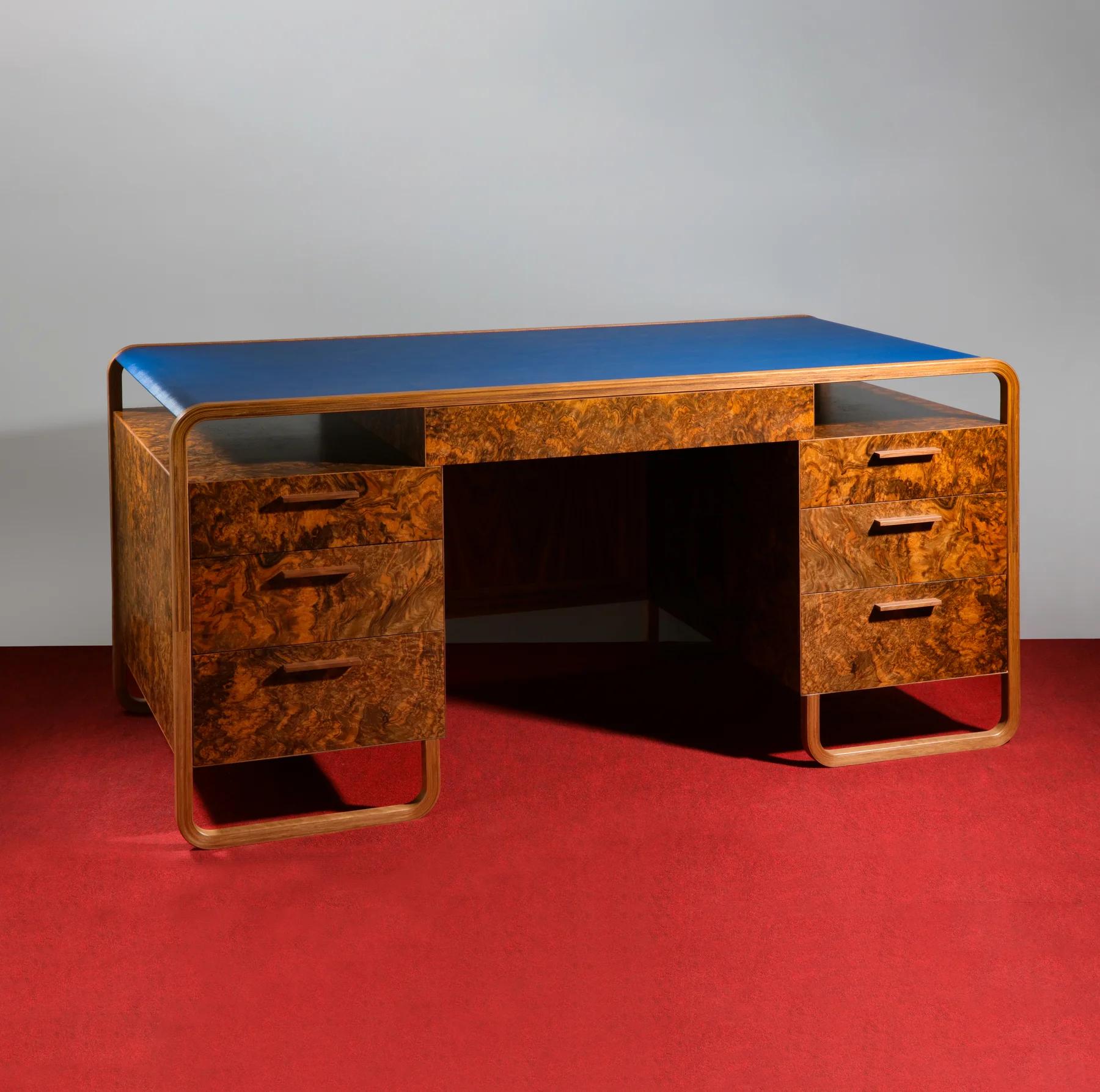 Blue Leather Desk