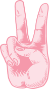 hand illustration giving peace sign