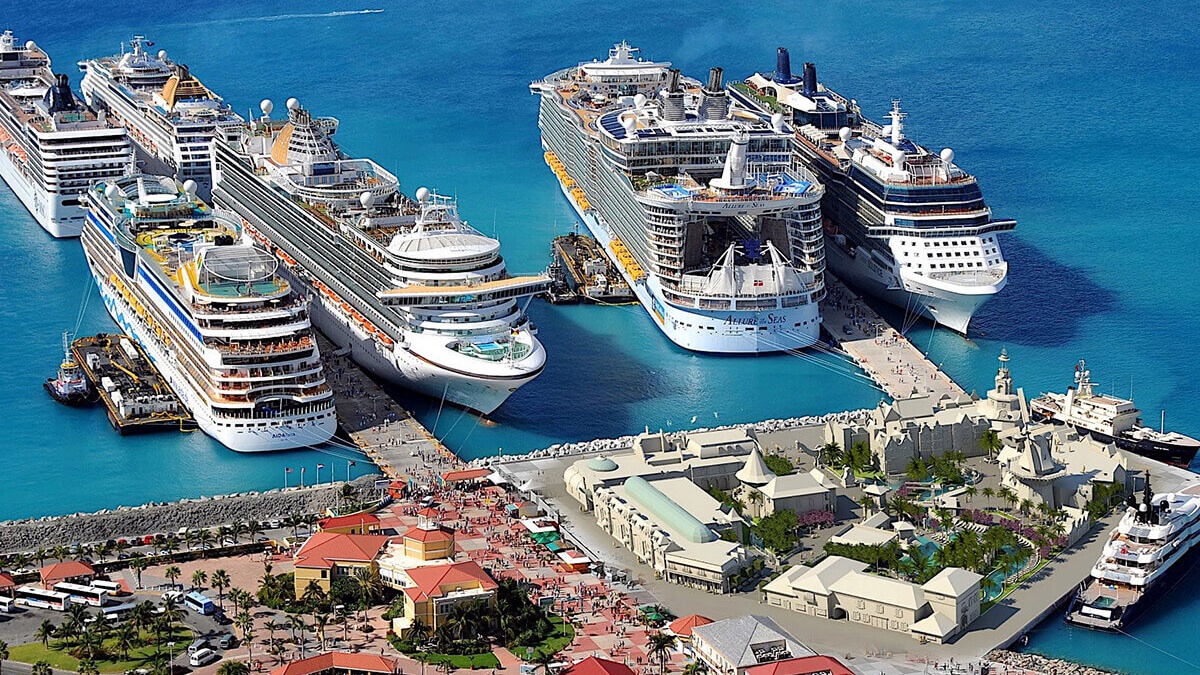 Cruise ships in port
