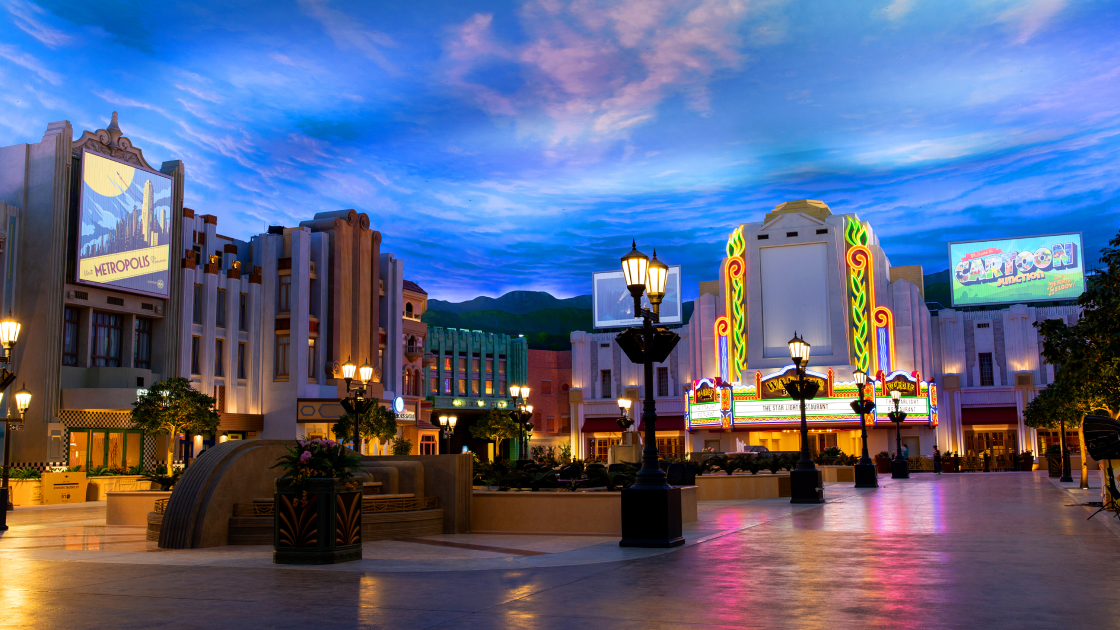 inside street view of warner bros world in abu dhabi