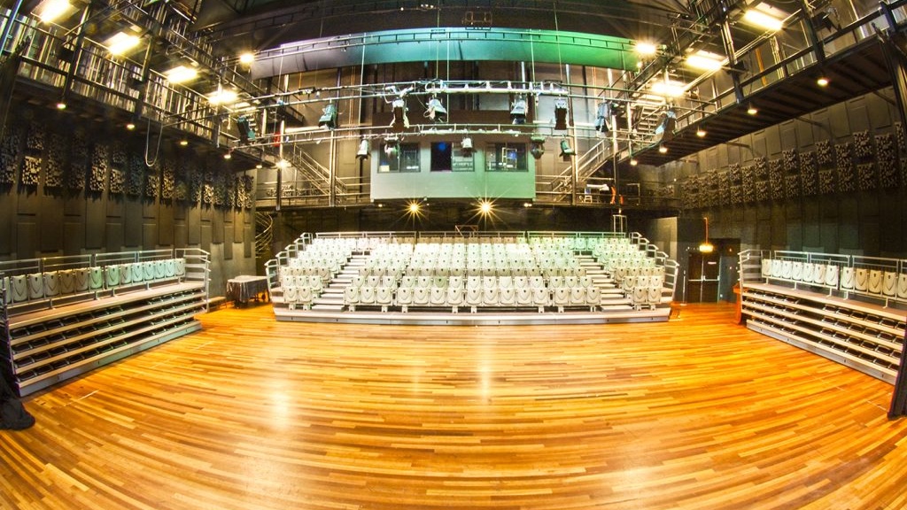 Interior of Istana Budaya showcasing wooden flooring
