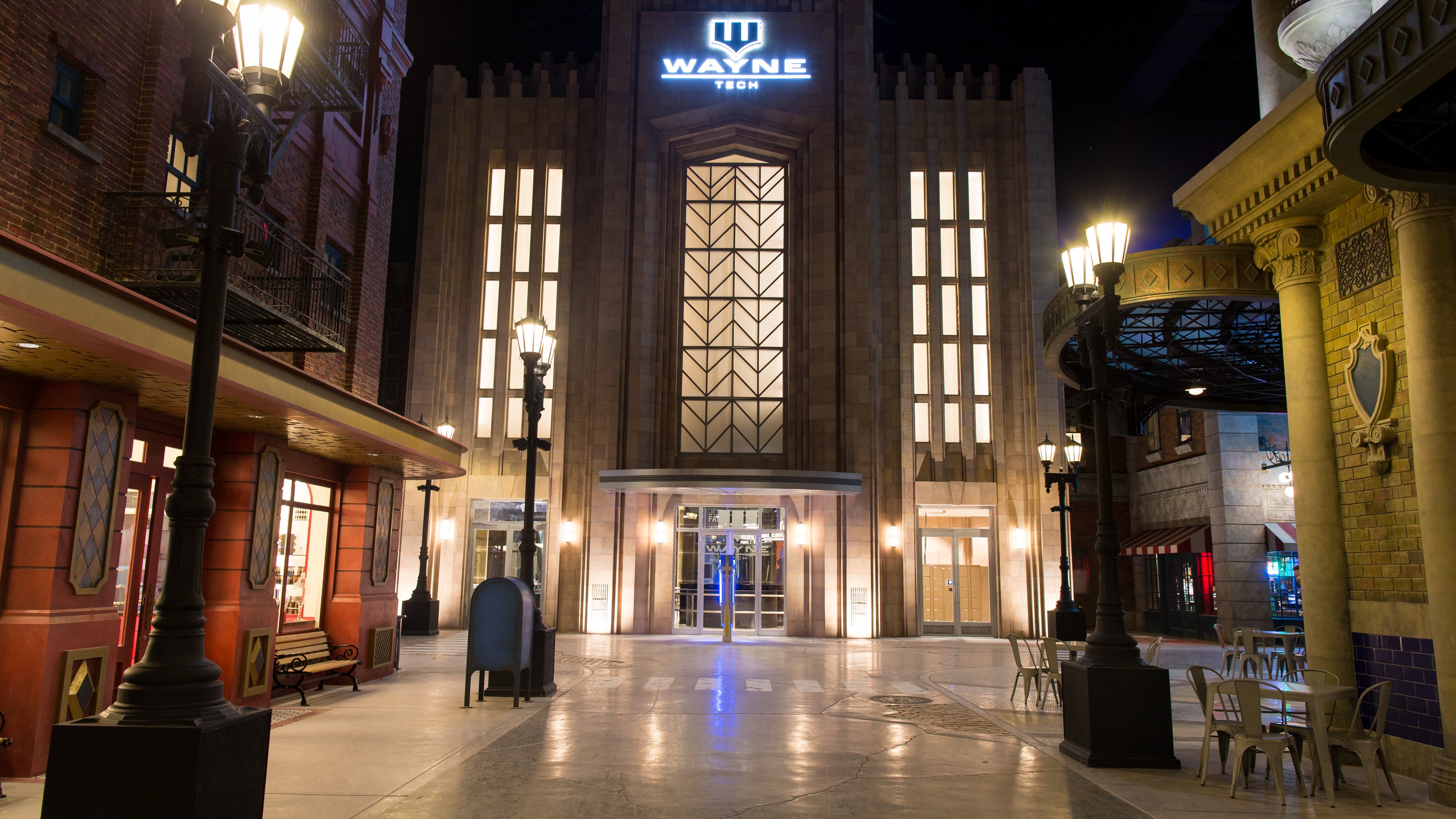 Replica of Gotham City at night