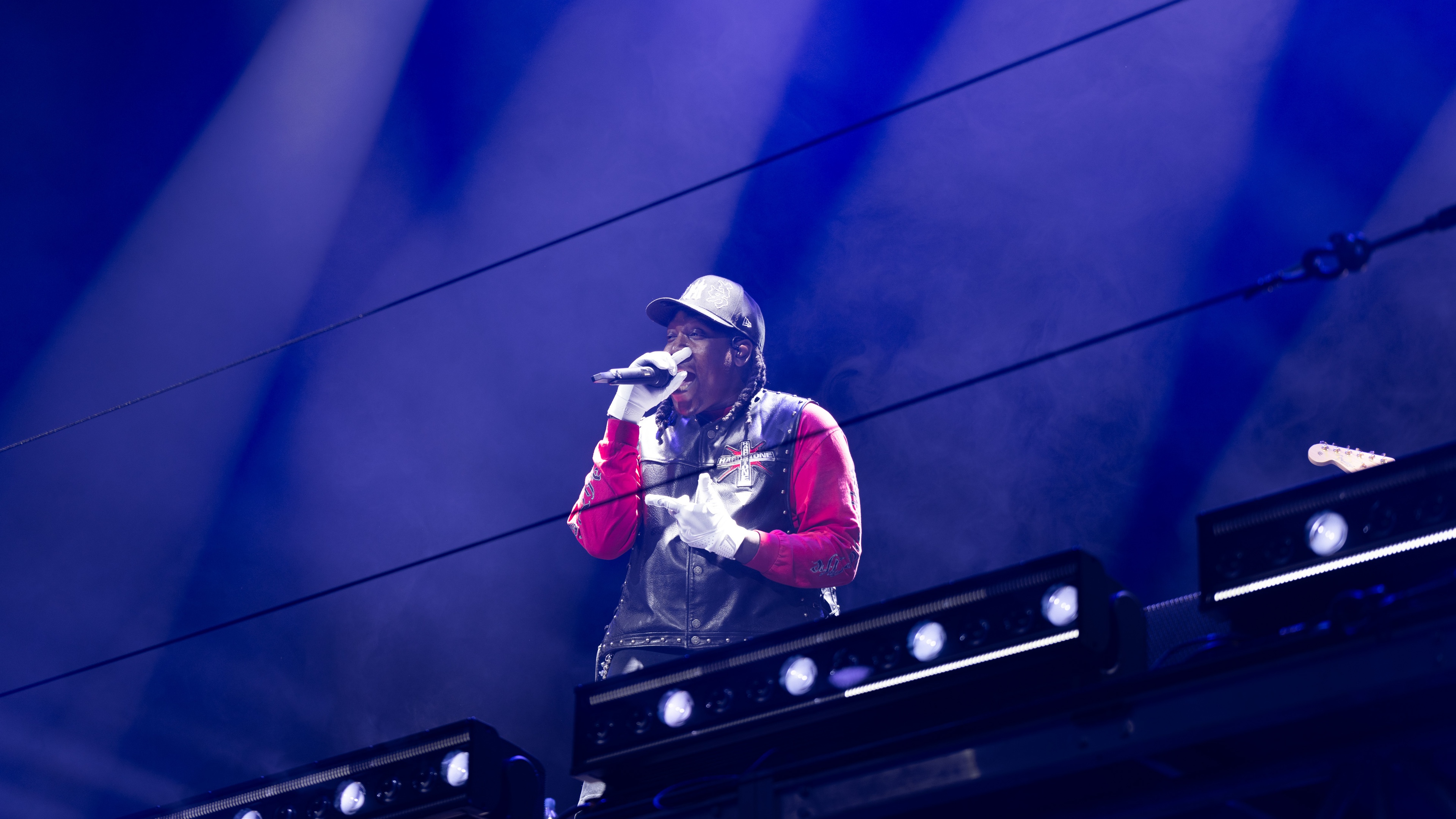 Performer on stage with mic