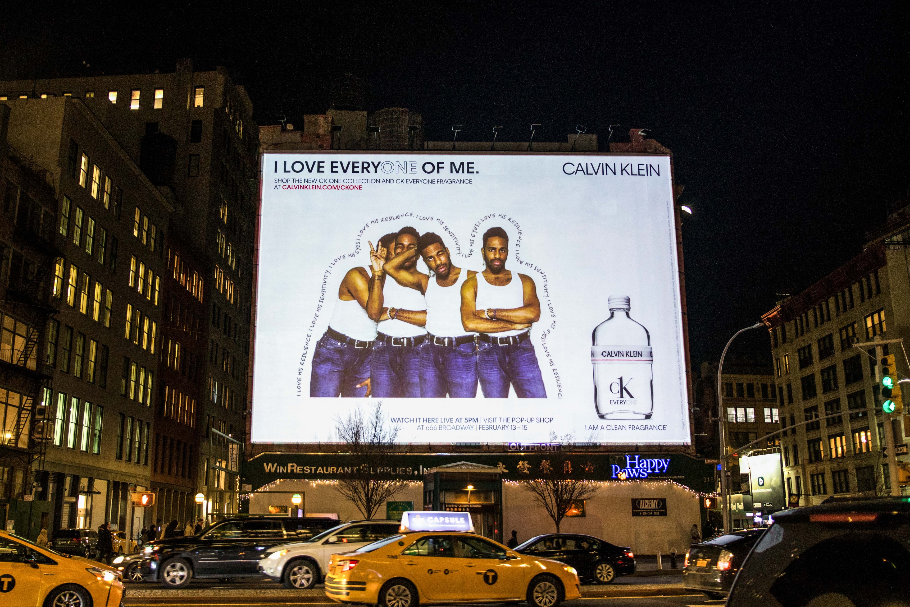 I Love Everyone Of Me billboard in NYC at night