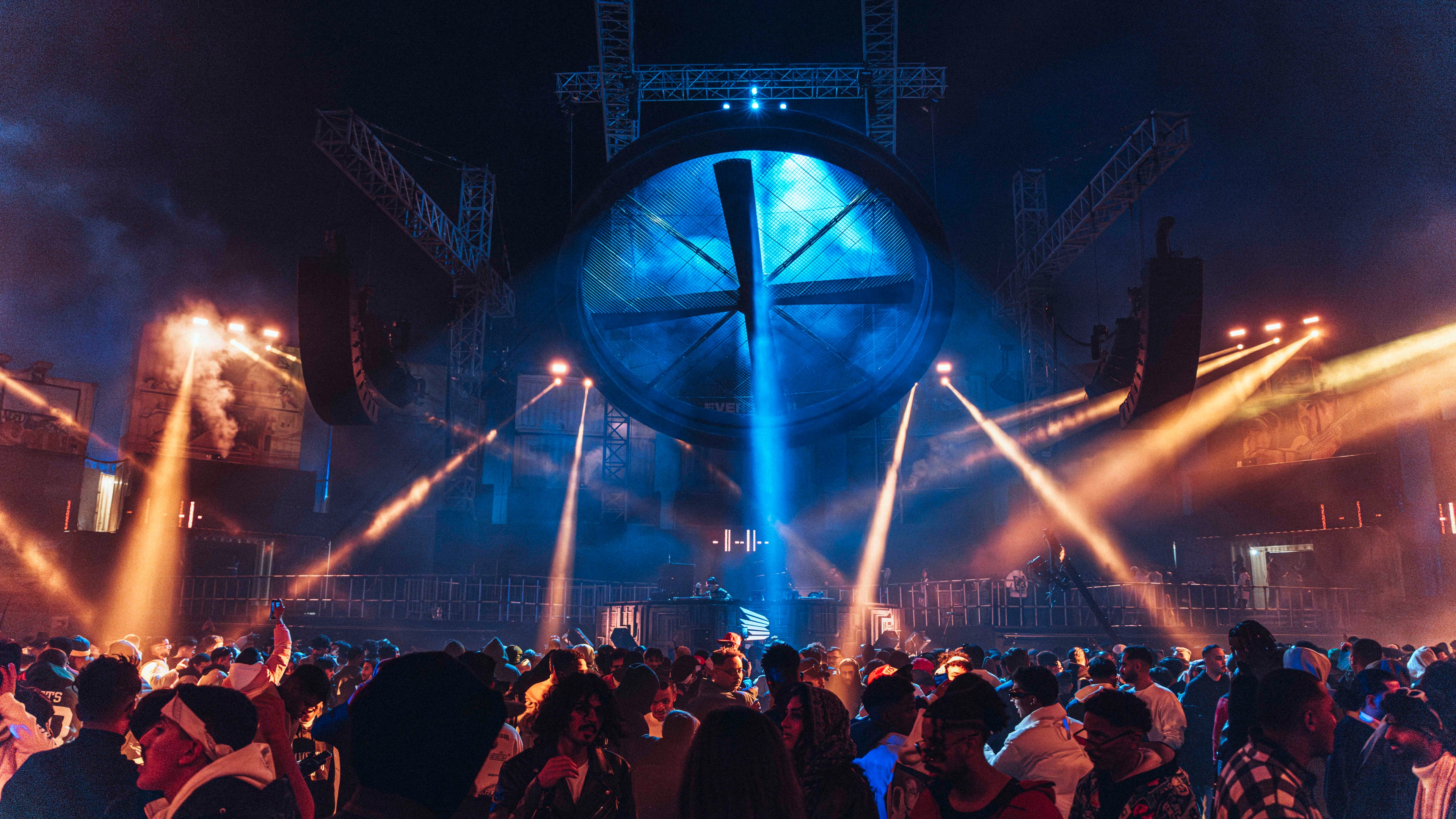 view from audience of LED screens