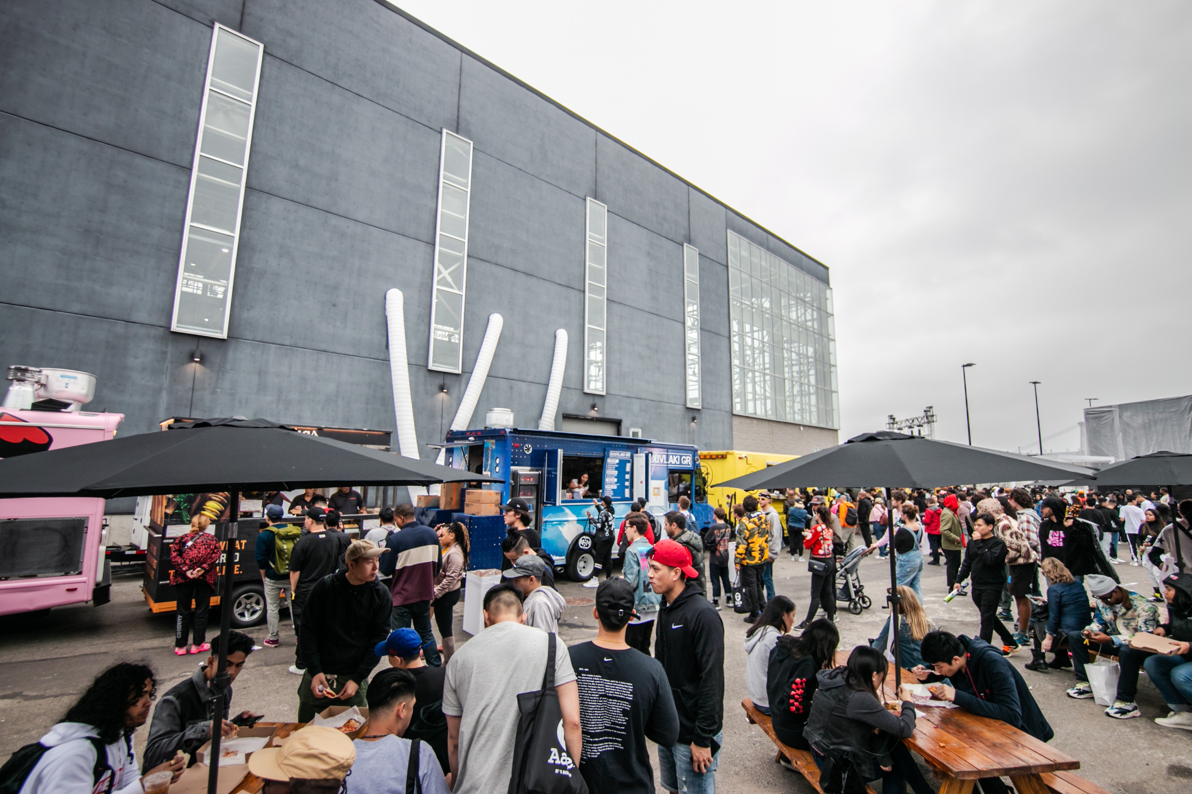 HYPEFEST attendees in outdoor food area