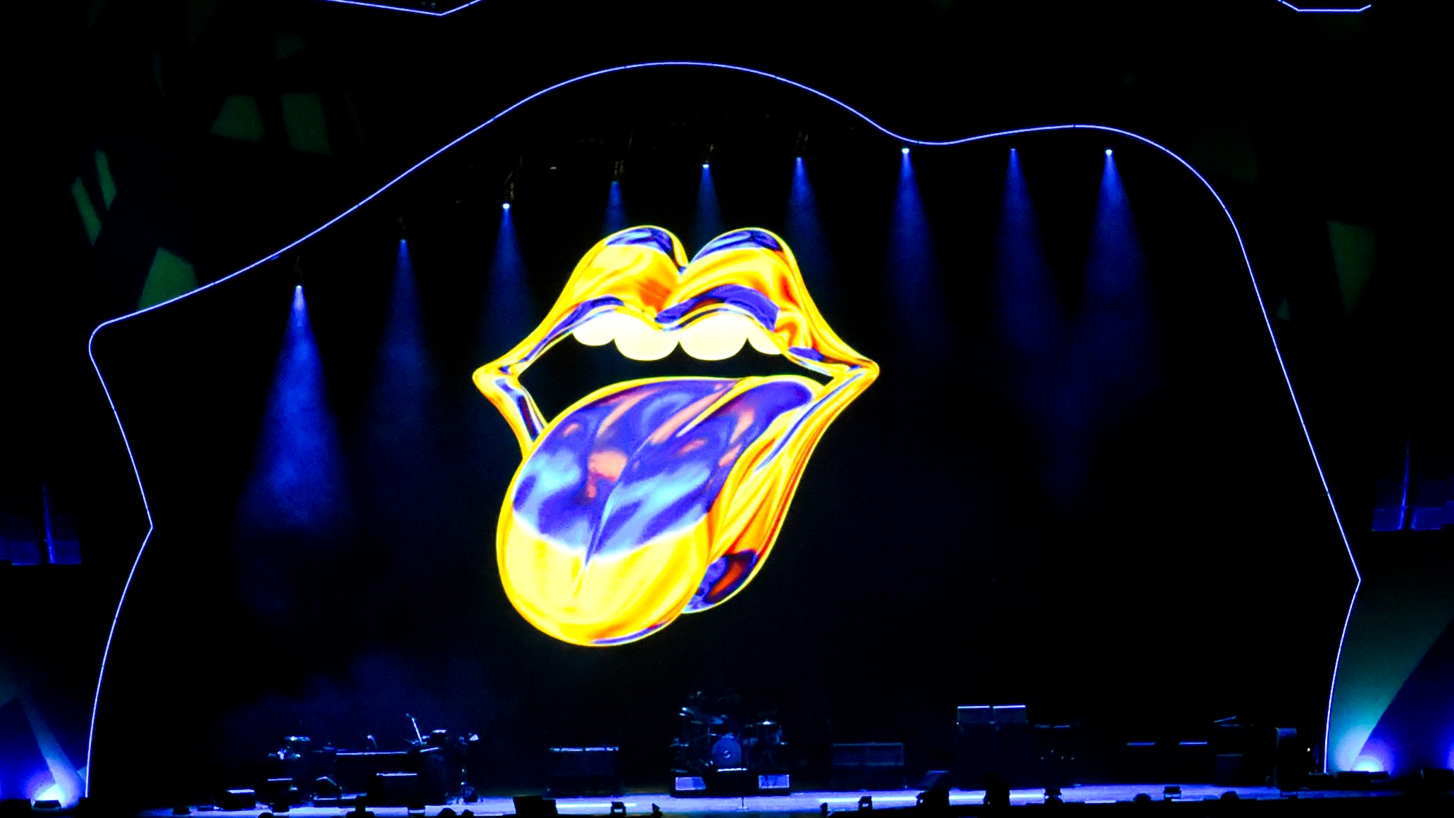 The Rolling Stones logo on LED Screen