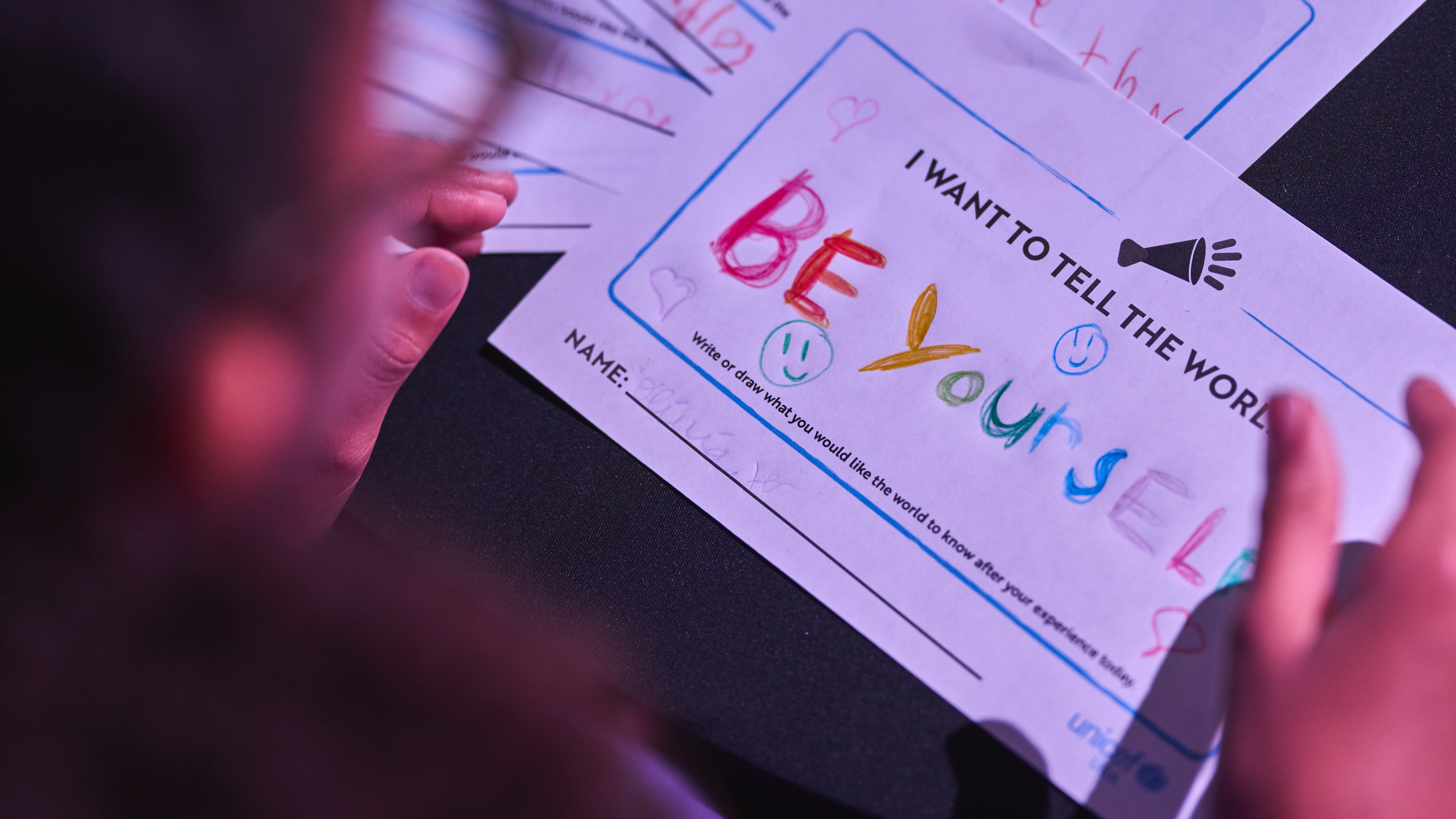 Child drawing that says Be Yourself