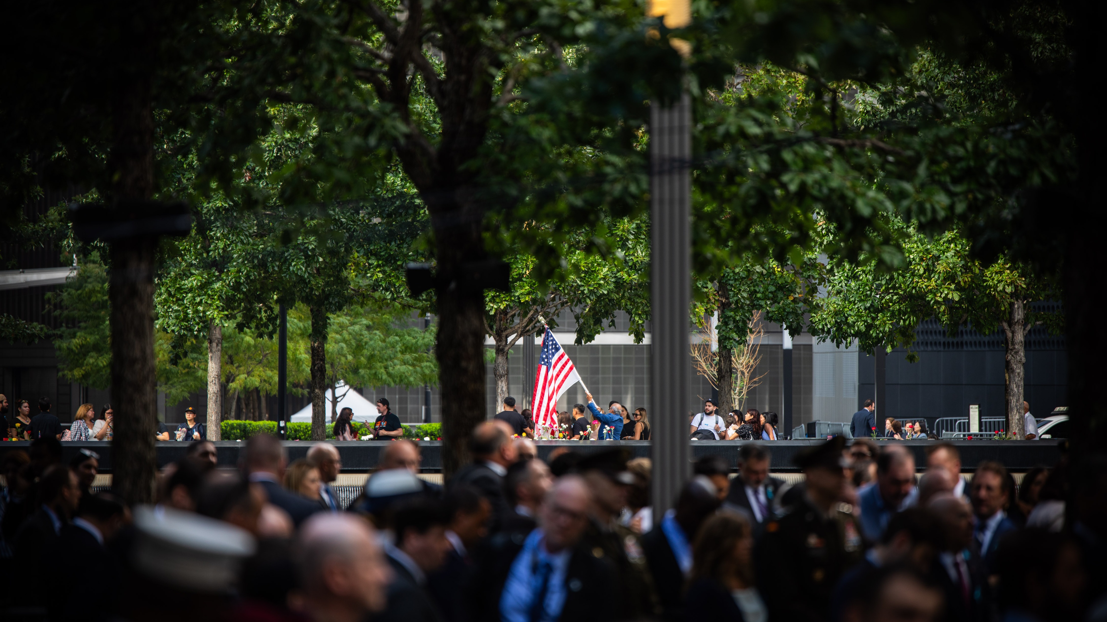 Hundreds of people gathered in central park for the 9/11 commemoration