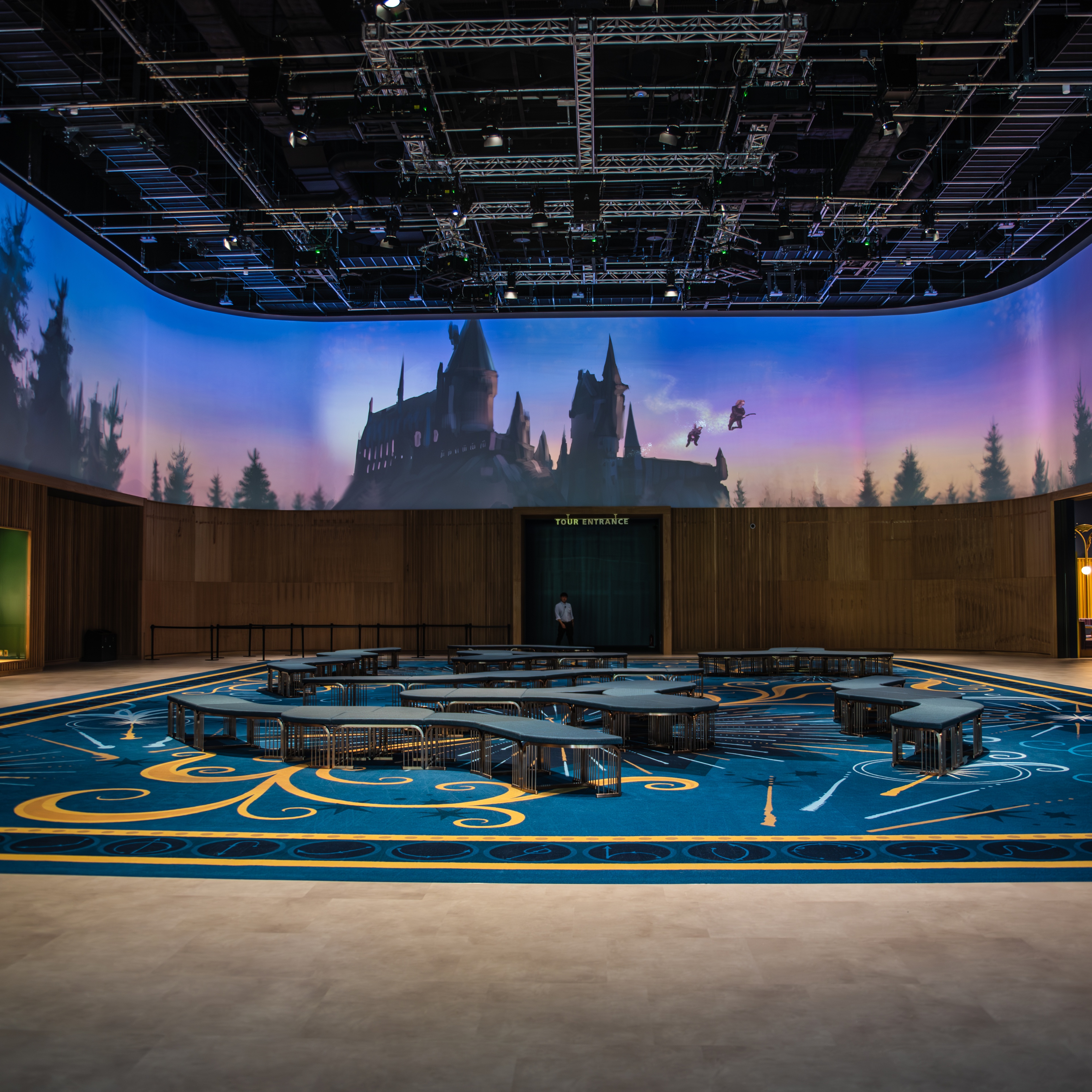 Lobby with panoramic LED screen