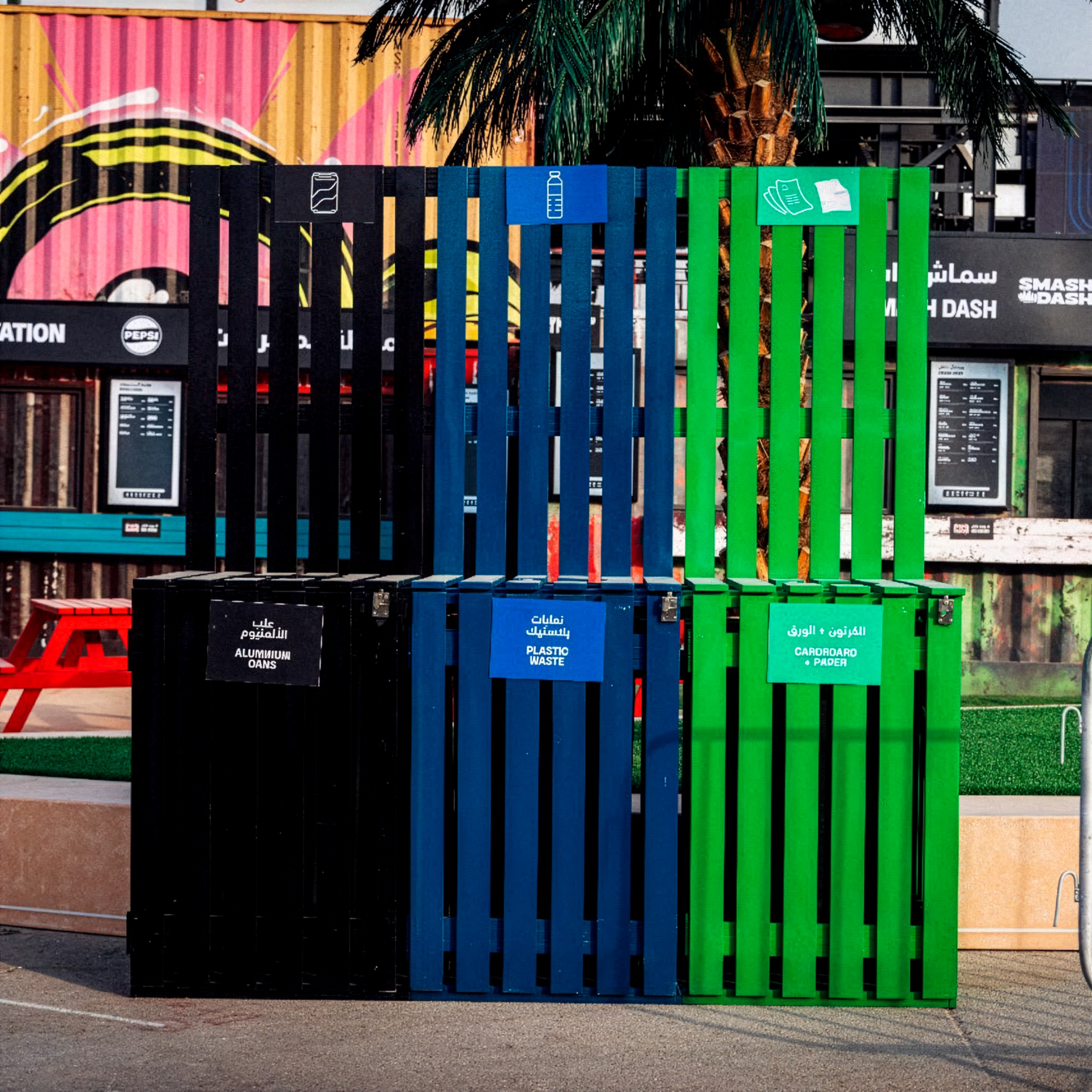 Stack of waste disposal at Saudi festival MDLBEAST
