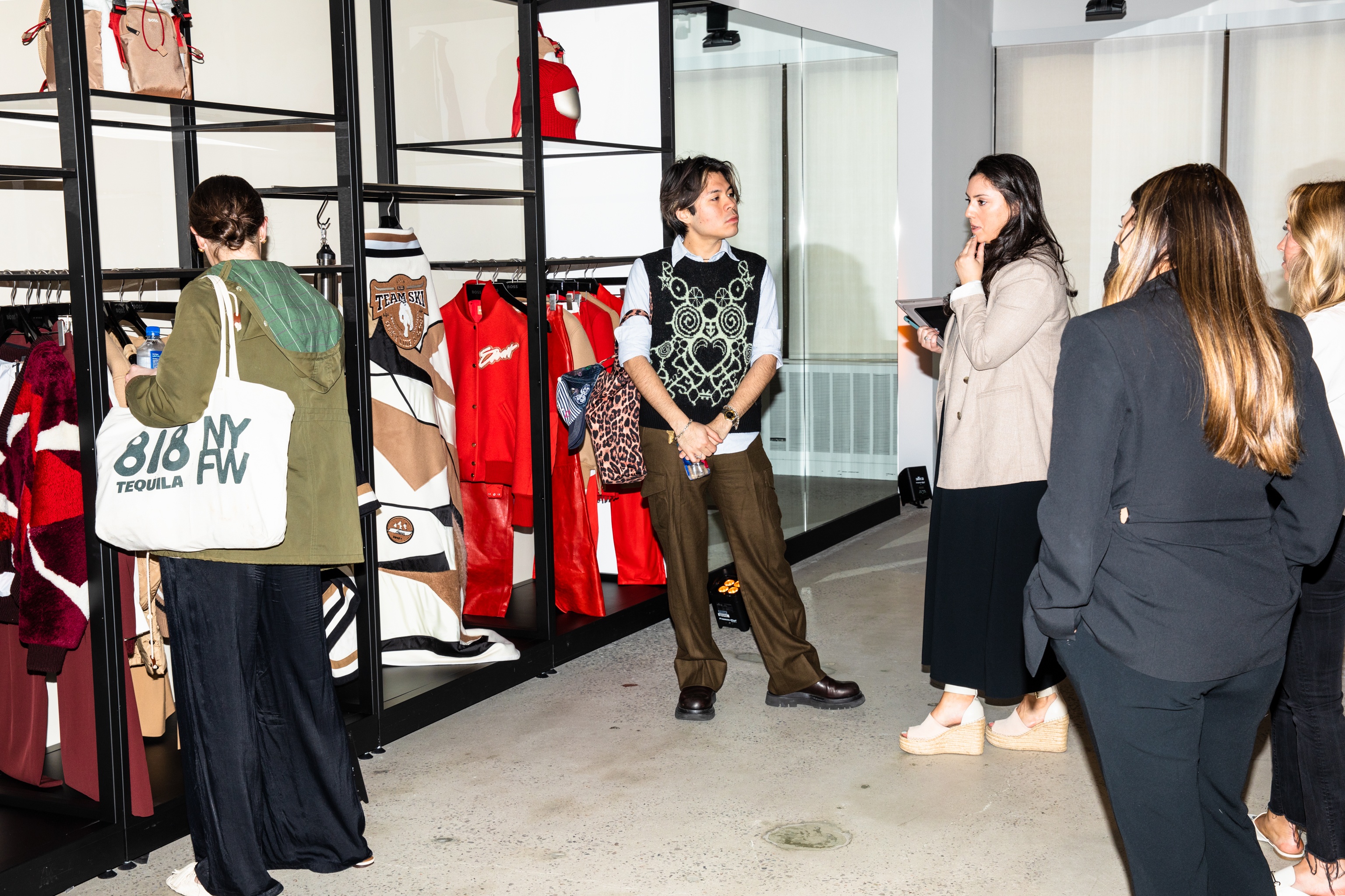 Customers looking at merchandise