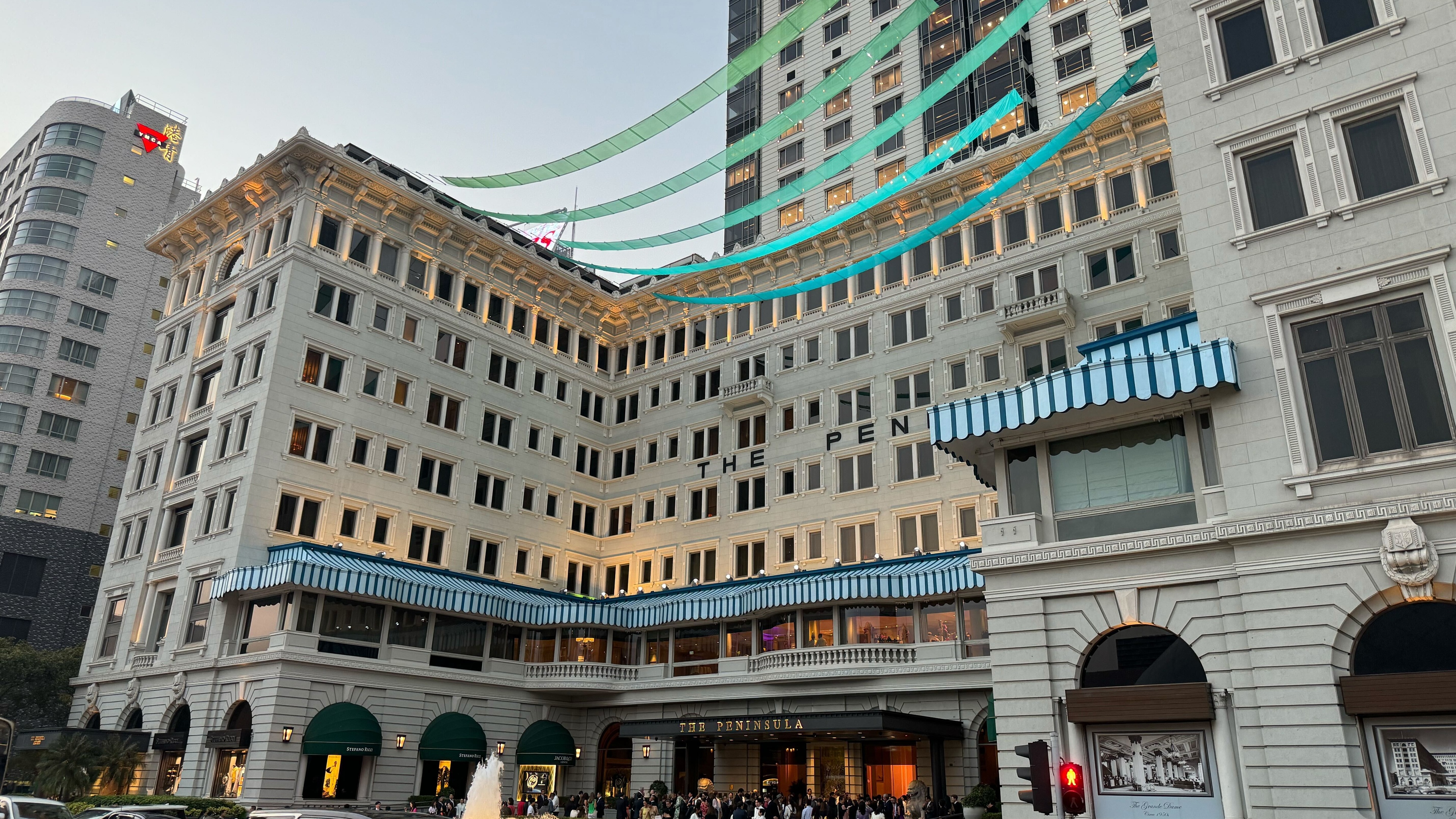 Exterior of hotel during sunset