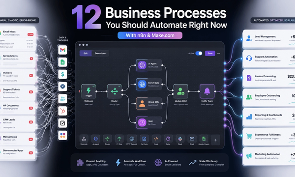 12 Business Processes You Should Automate Right Now (With n8n and Make.com)