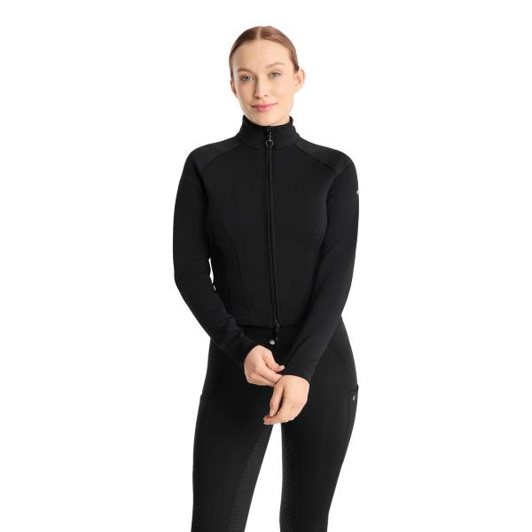 Viveka Womens Perforated Training Jacket — Black