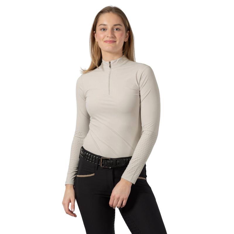 Equinavia Alexandra Womens Ribbed Training Shirt — Rain Cloud