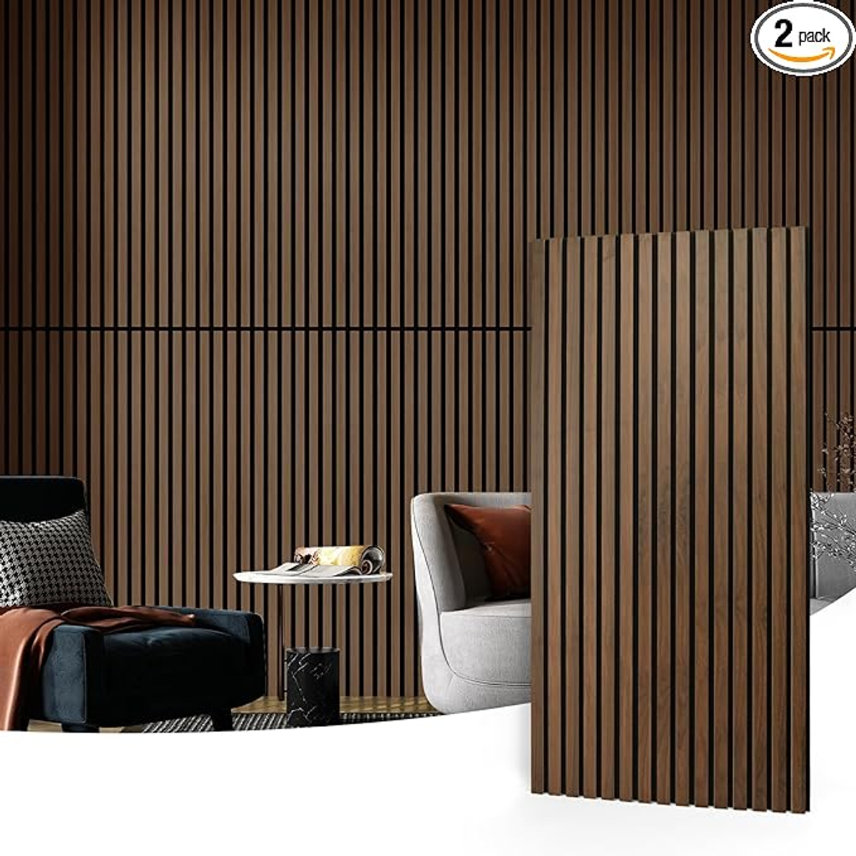 Wood Slat Wall Panels — 47.2 × 23.6 in., Set of 2