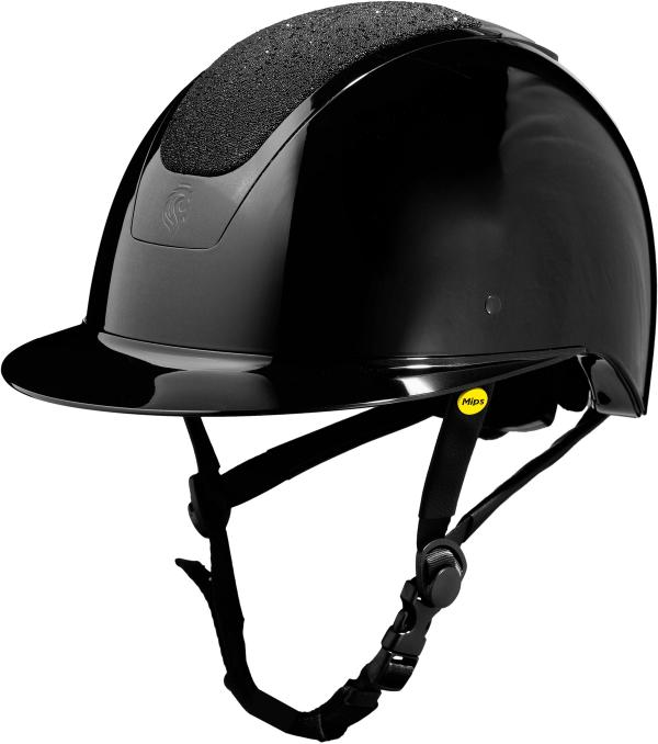 Crown Glossy Mips® Riding Helmet — Black/Black Diamond Crystal