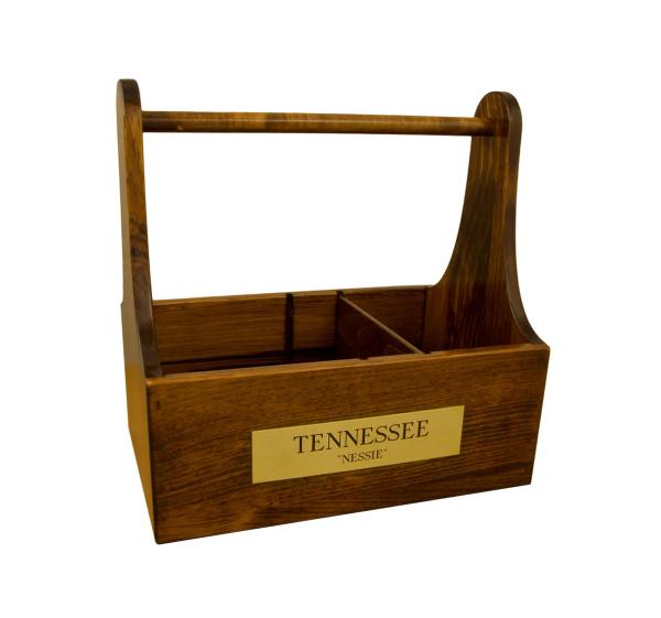 Wood Grooming Tote with Customized Brass Plate