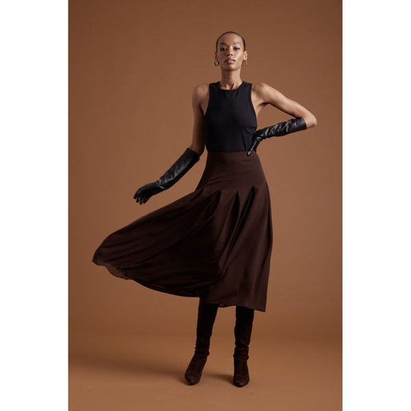 Ballet Chiffon Skirt — Chocolate