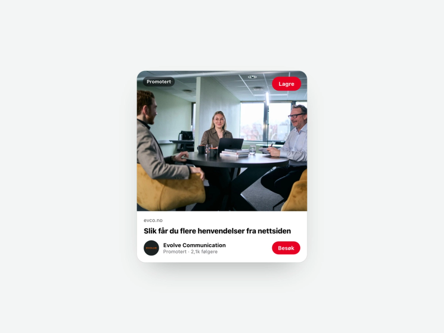 Promotert pin fra Evolve Communication
