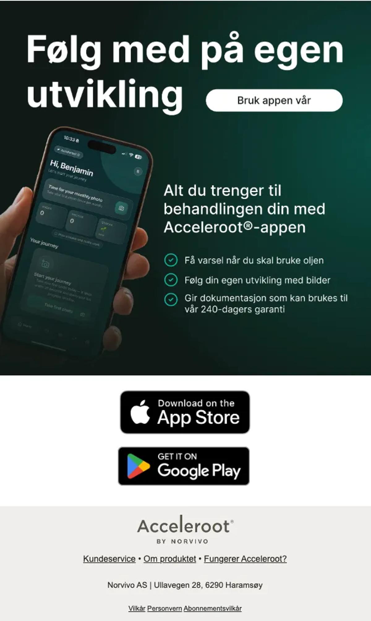 Nyhetsbrev laget av Evolve for Acceleroot