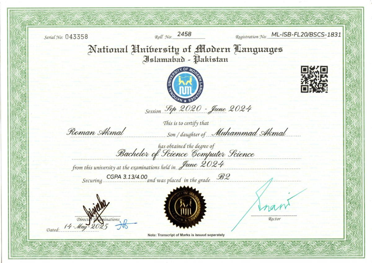 Bachelors In Computer Sciences (Bs CS)