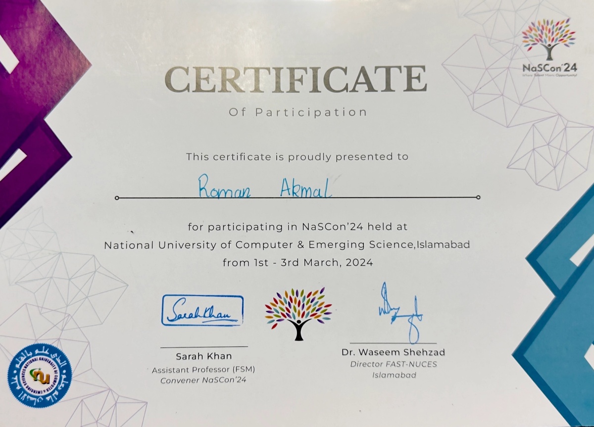 FAST NASCON 2024 – Participation Award