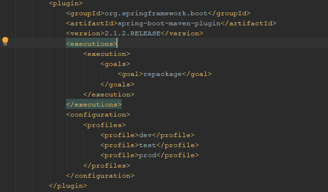 Configure the profiles in pom.xml in Intellij
