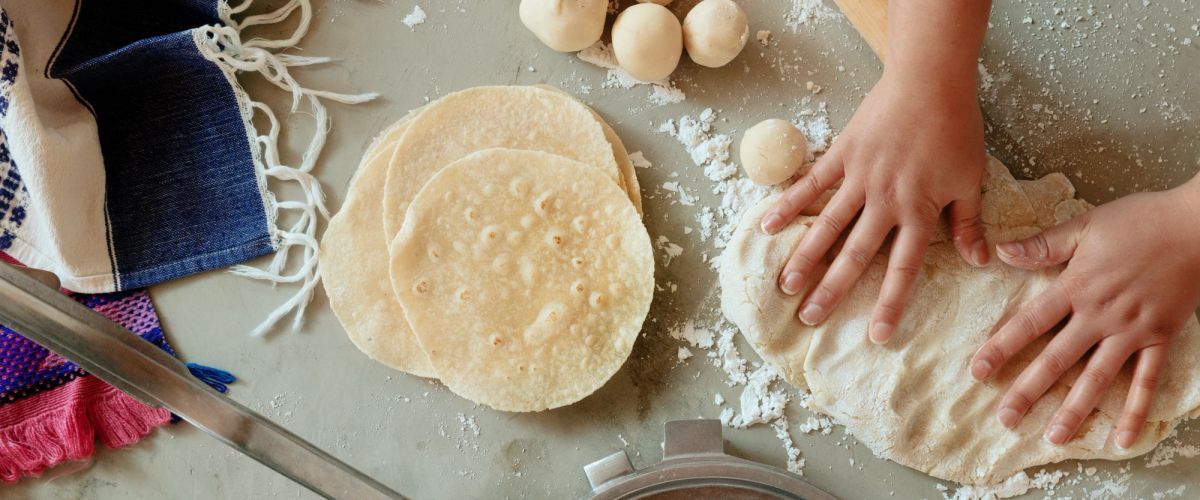 Making tortillas by hand