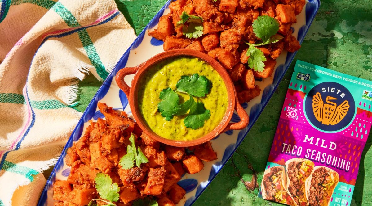Laura's Roasted Sweet Potatoes with Spicy Green Sauce