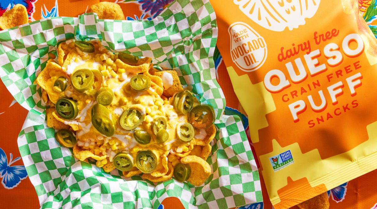 Queso Puff Snacks with Cashew Queso & Elotes
