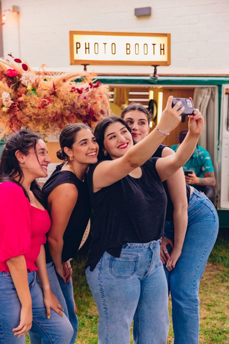 Team members posing for pictures