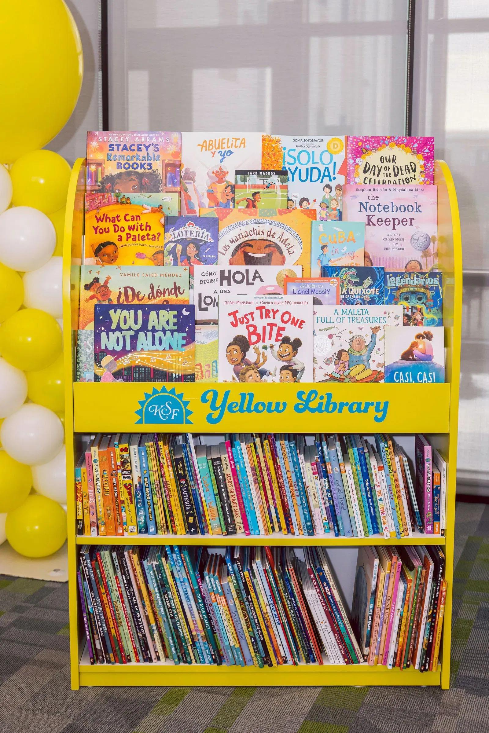Yellow Library book shelf