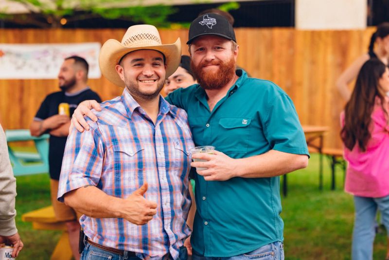 Team members posing for pictures