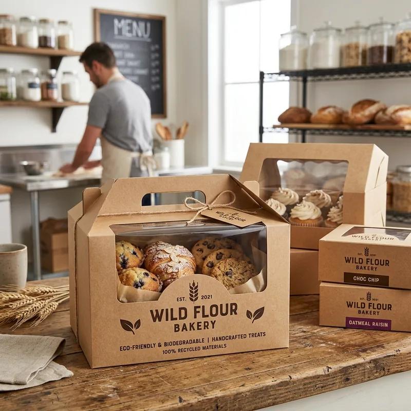 Eco-Friendly Kraft Custom Bakery Boxes thumbnail 2