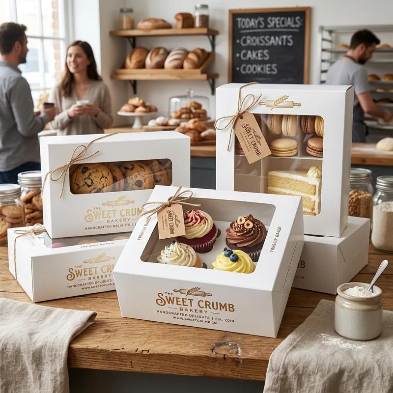 Custom White Bakery Boxes with Window thumbnail 4