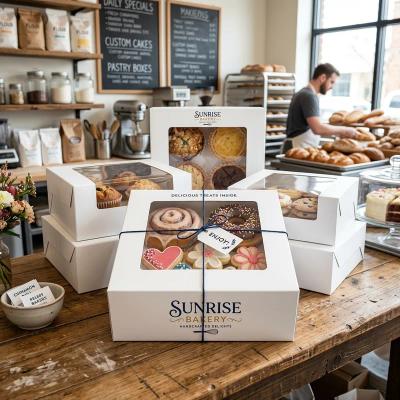 Custom White Bakery Boxes with Window