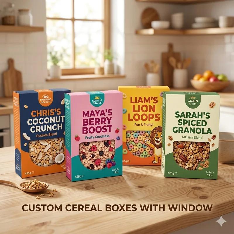 Custom Cereal Boxes with Window